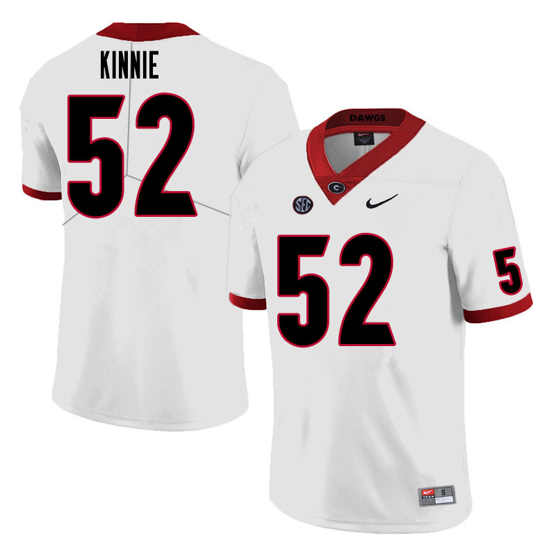 Men #52 Cameron Kinnie Georgia Bulldogs College Football Jerseys Sale-White